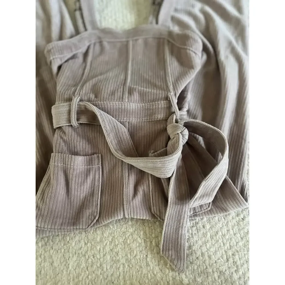 Girls Abercrombie & Fitch Wide Leg Jumpsuit Overalls Large 9/10 Corduroy Tan